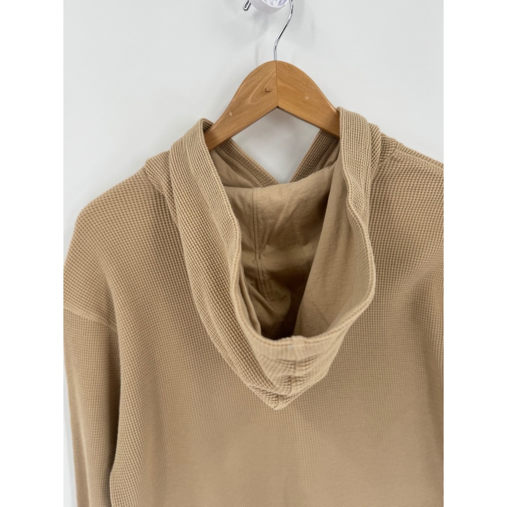 Pact Hoodie Mens Small Tan Waffle Knit Hoodie Organic Cotton - Picture 8 of 10
